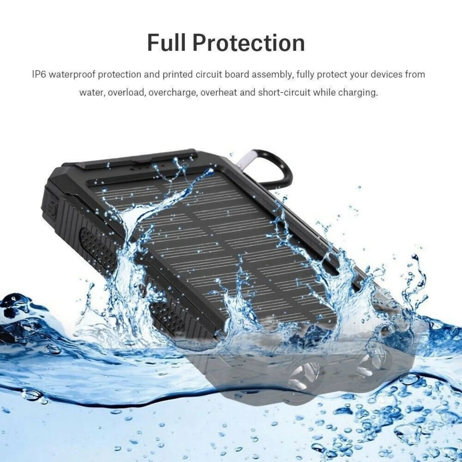 10000000mAh Solar Power Bank Waterproof 2USB LED Battery Charger For Cell Phone