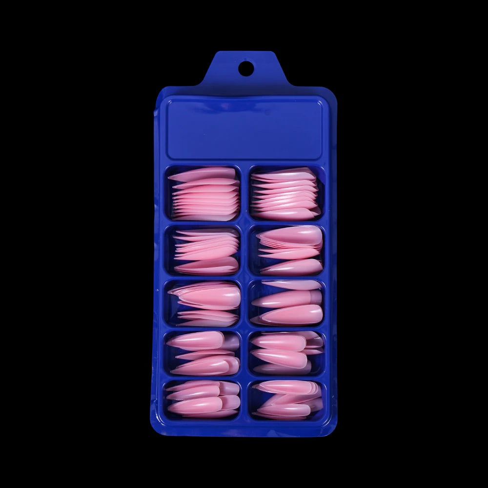100PCS/Box False Nail Tips Fake Nails Art DIY Long Stiletto Acrylic Manicure DIY Tools Full Style 20 Colors Hot Sale Beauty Tool