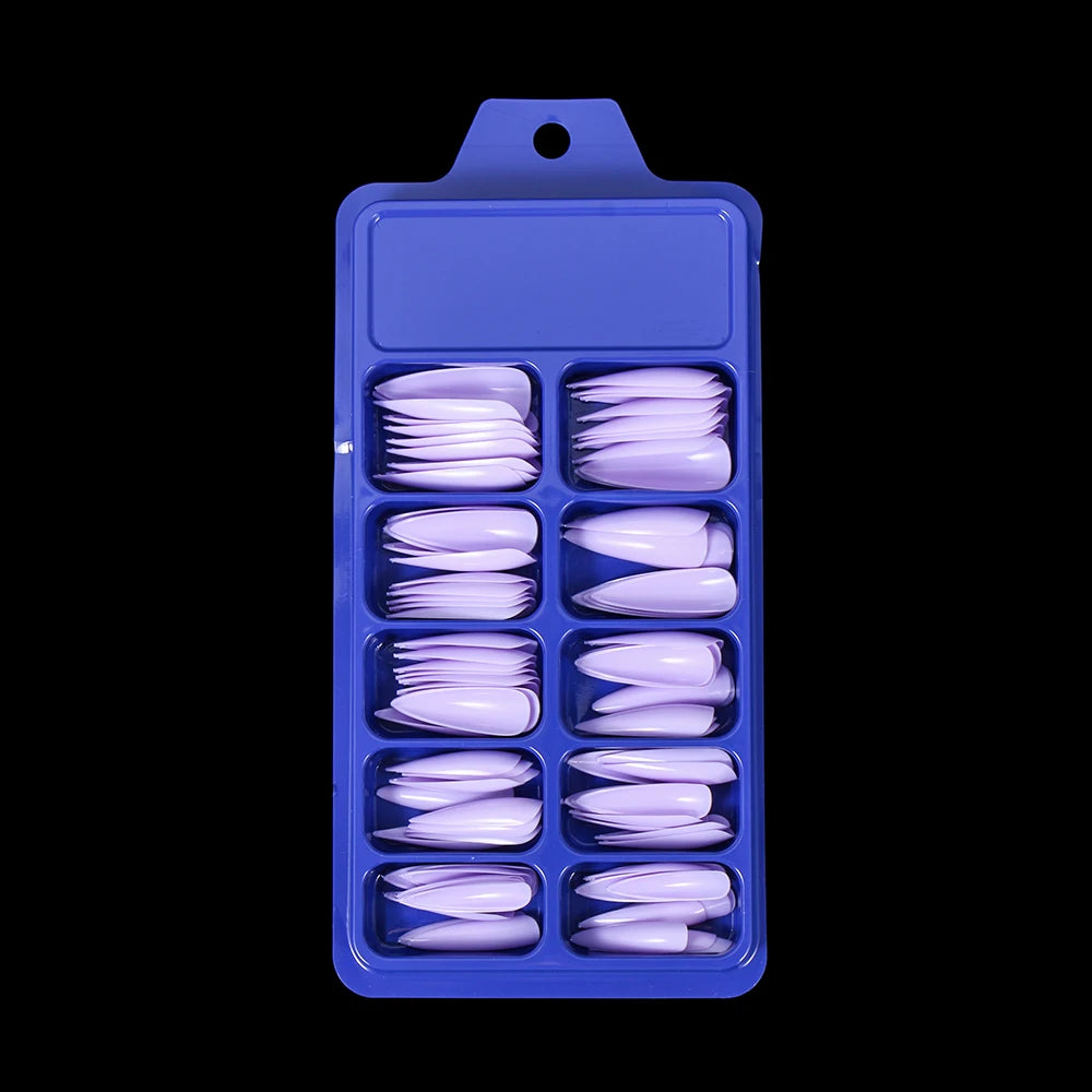 100PCS/Box False Nail Tips Fake Nails Art DIY Long Stiletto Acrylic Manicure DIY Tools Full Style 20 Colors Hot Sale Beauty Tool