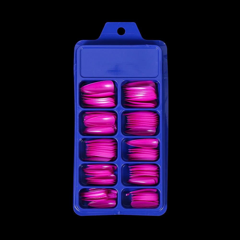 100PCS/Box False Nail Tips Fake Nails Art DIY Long Stiletto Acrylic Manicure DIY Tools Full Style 20 Colors Hot Sale Beauty Tool