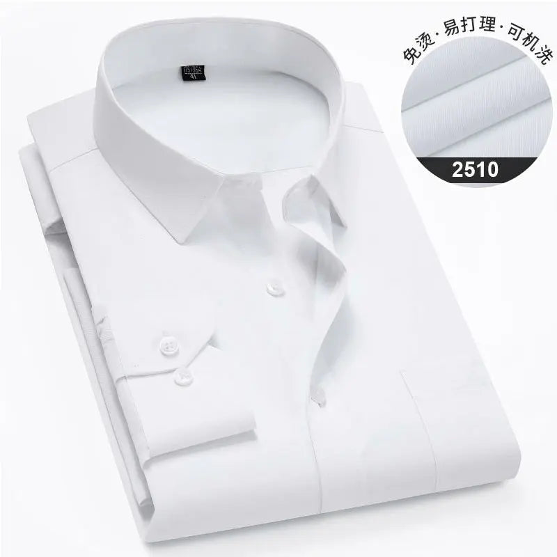 10XL 11XL Men's shirt Long sleeve Spring/Summer Fat dress Casual solid color fashion free wear breathable high quality cotton