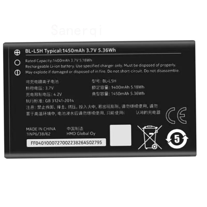 1450mAh BL-L5H Akku für Nokia 105 4G, 110 4G, 125, 150 (2023 Edition) Akku BLL5H
