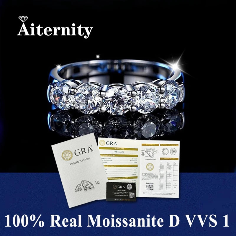 100% Pass Diamond tester Pen Moissanite Female Single Tail Ring Matching Wedding Diamond Band for Women 925 Sterling Silver Ring