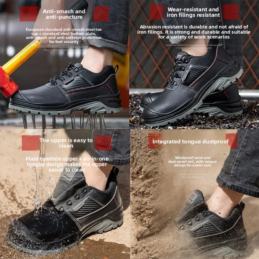Steel Toe Work Shoes for MenWear-resistant Anti-static Safety Shoes Anti Smashing and PiercingLaborProtectionShoesWear-resistant