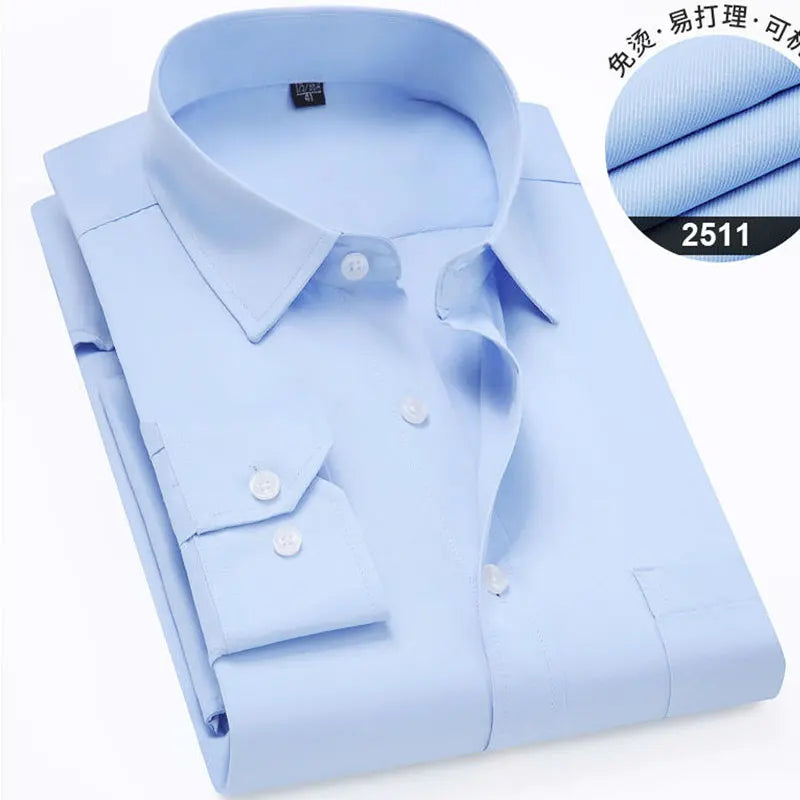 10XL 11XL Men's shirt Long sleeve Spring/Summer Fat dress Casual solid color fashion free wear breathable high quality cotton