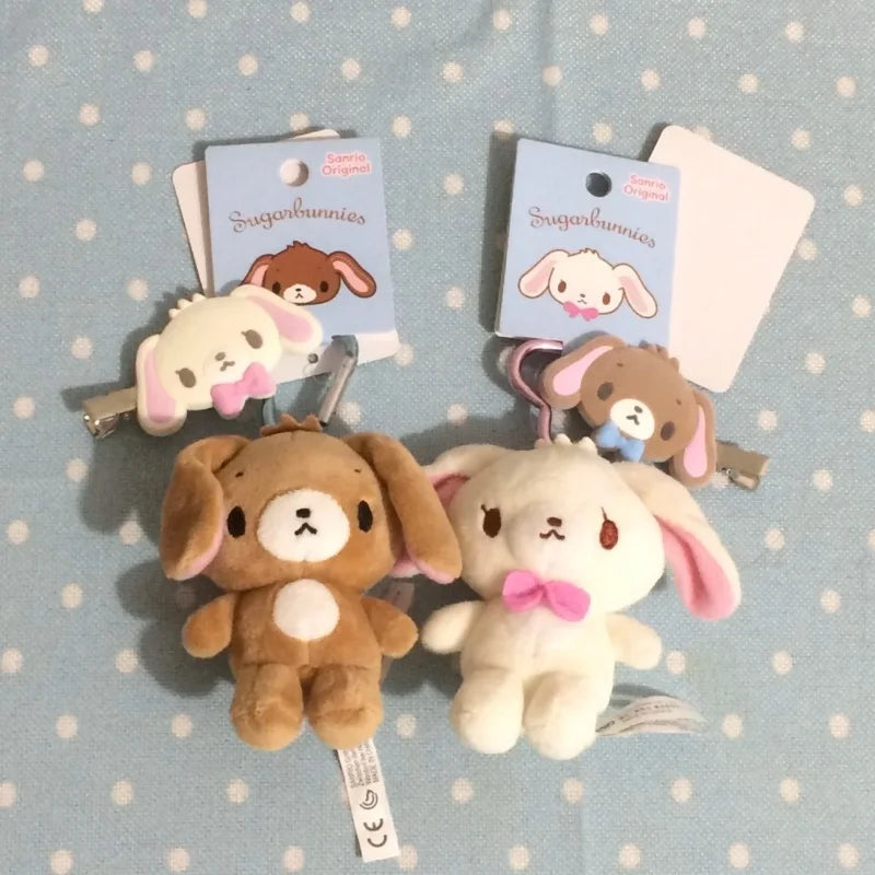 10CM Sugarbunnies Plush toys Keychains kawaii cartoon Shirousa Kurousa Chocolat Caramel Stuffed Animals bunny Backpack Charm