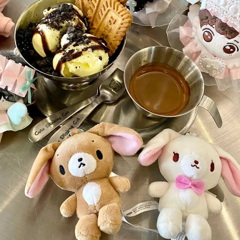 10CM Sugarbunnies Plush toys Keychains kawaii cartoon Shirousa Kurousa Chocolat Caramel Stuffed Animals bunny Backpack Charm