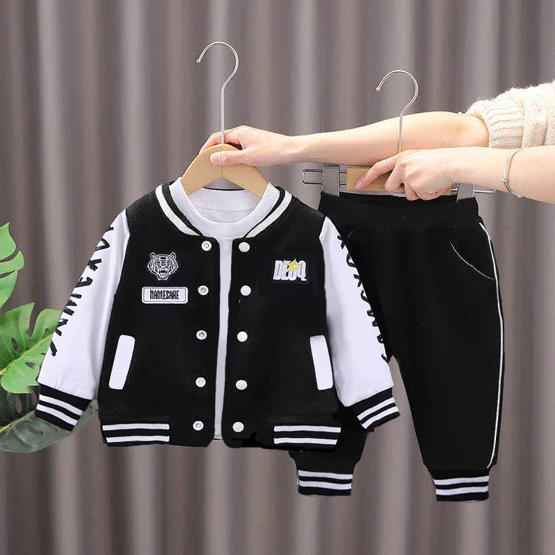 1-4Y Baby Baseball Clothing SetsBoys Girls Casual Sports Outfits Coat Pant 2Pcs Spring Autumn New Thin Kids Tracksuit Suit