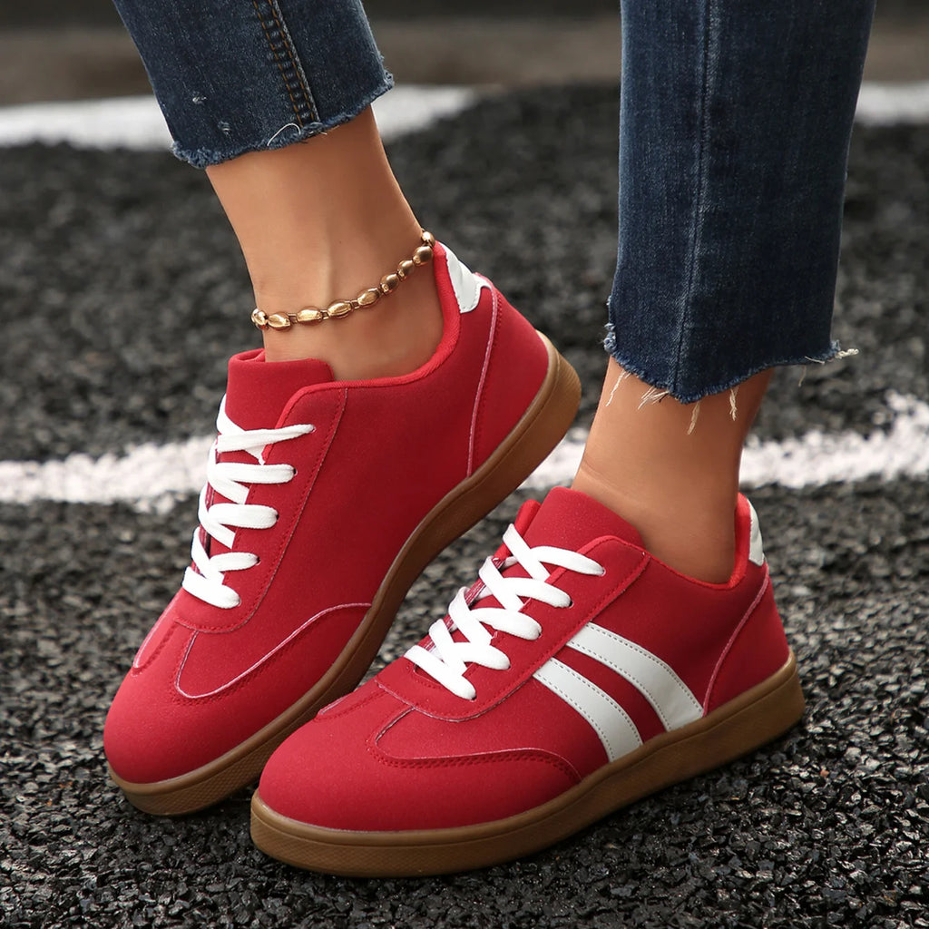 2025 Spring Autumn Women's Lace Up Sneakers New Retro Flats Casual Shoes Thick-Soled Sneakers Soft-Soled Versatile Women Shoes