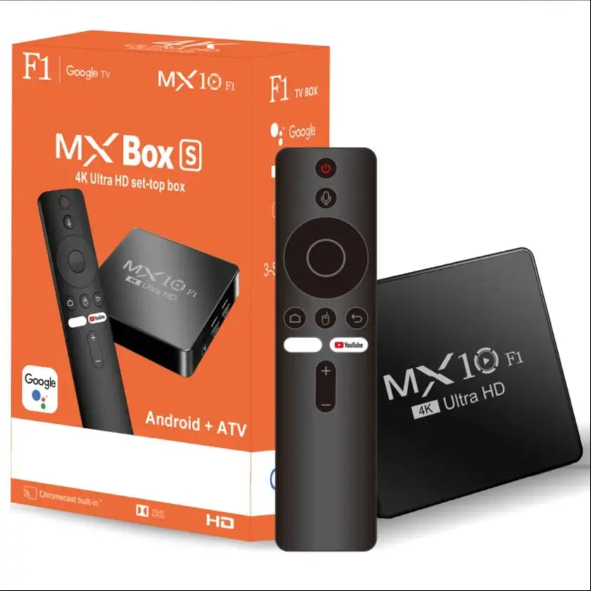 Smart TV Box MX10 F1 Allwinner H313 Mali-G31 Wi-Fi 2.4G + BT5 2.4G Android TV Box with 2GB RAM 16GB eMMC flash