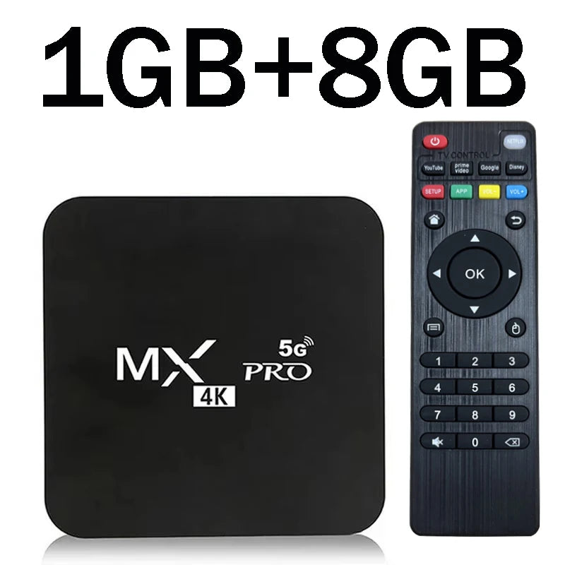 MX-PRO TV Box 8GB 128GB Android 11 Support 4k HD 4G 5G Dual WiFi Quad-Core H.256 3D iptv