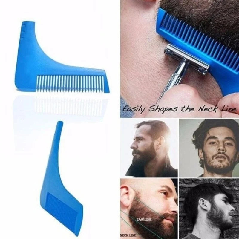 1PC Men Beard Styling Template Stencil Beard Comb for Men Lightweight and Flexible Fits All-In-One Tool Beard Shaping Tool