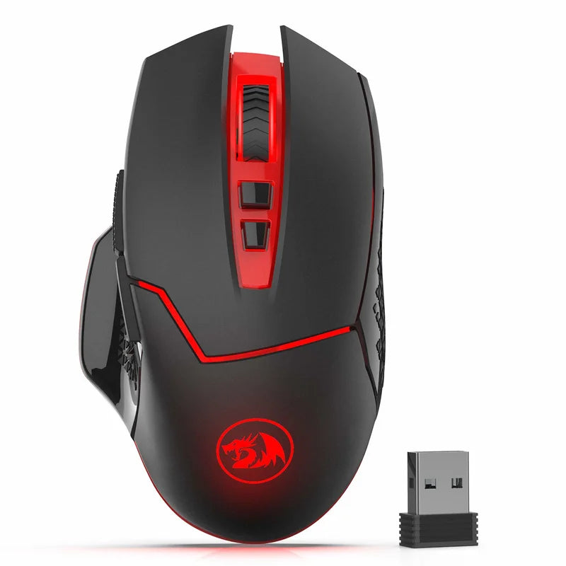Redragon M690-1 2.4Ghz Wireless Gaming Mouse with DPI Shifting 2 Side Buttons 2400 DPI Ergonomic Design 8 Buttons-Black Mice
