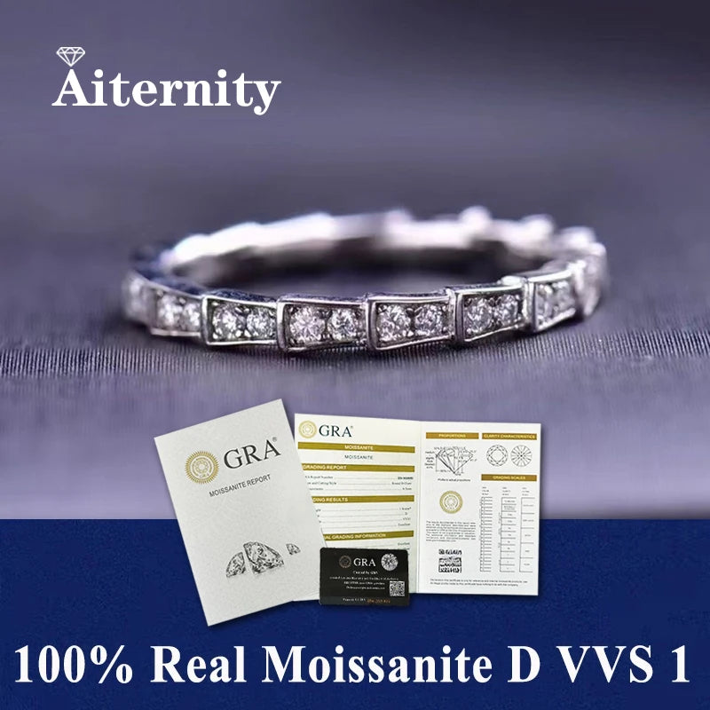 100% Pass Diamond tester Pen Moissanite Female Single Tail Ring Matching Wedding Diamond Band for Women 925 Sterling Silver Ring